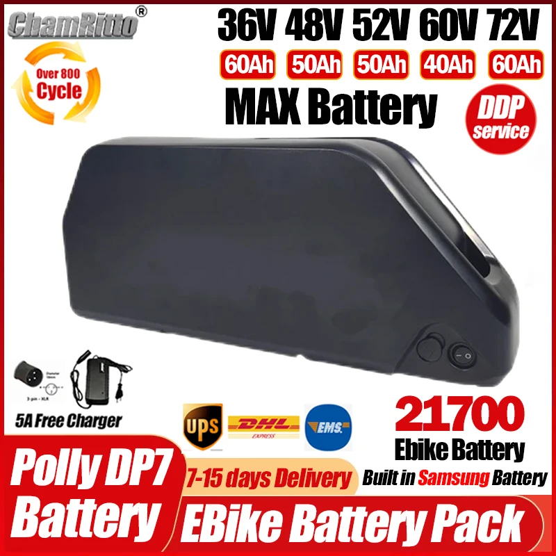 Ebike Battery 48V 20Ah Hailong - Cham 36 60 52V 48V 72V